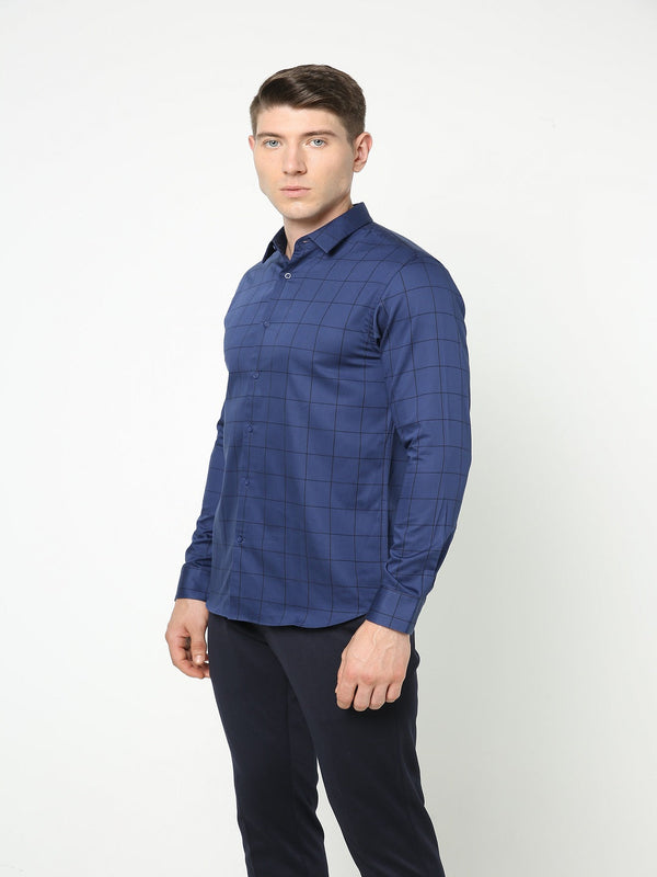 Men's Navy Checks Shirt