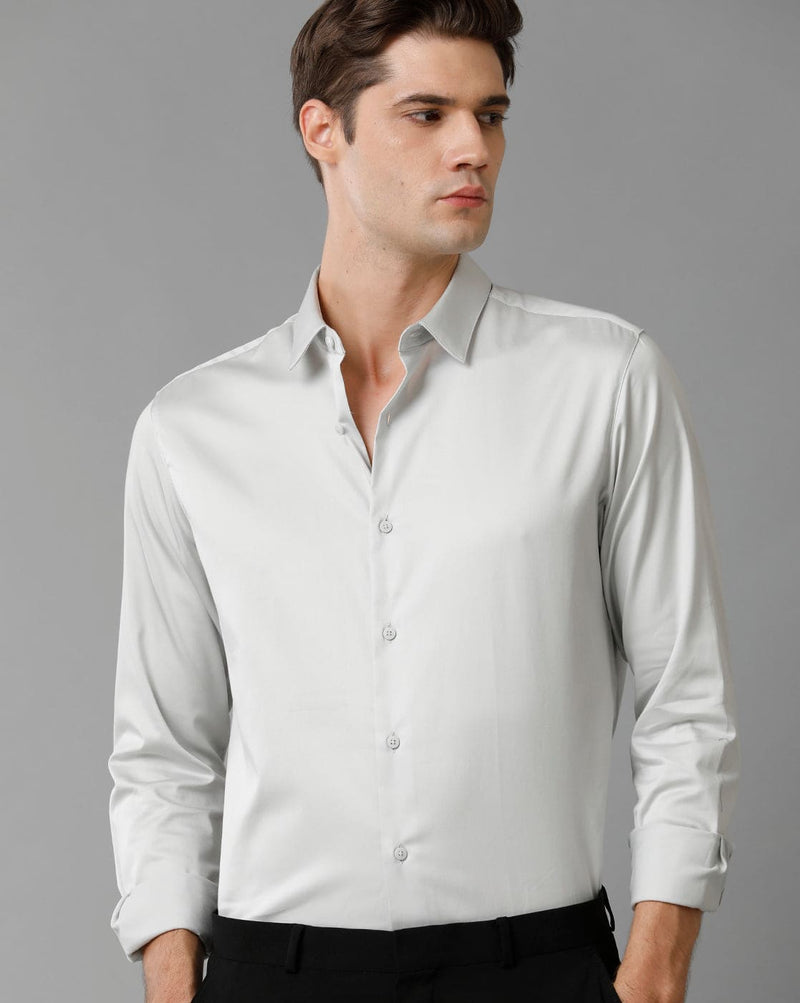 Men's Grey Cotton Stretch Shirt