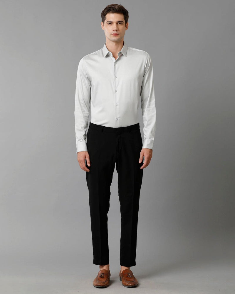 Men's Grey Cotton Stretch Shirt