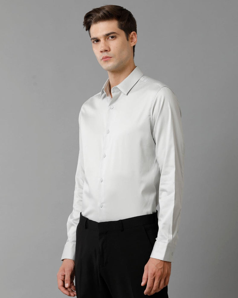 Men's Grey Cotton Stretch Shirt