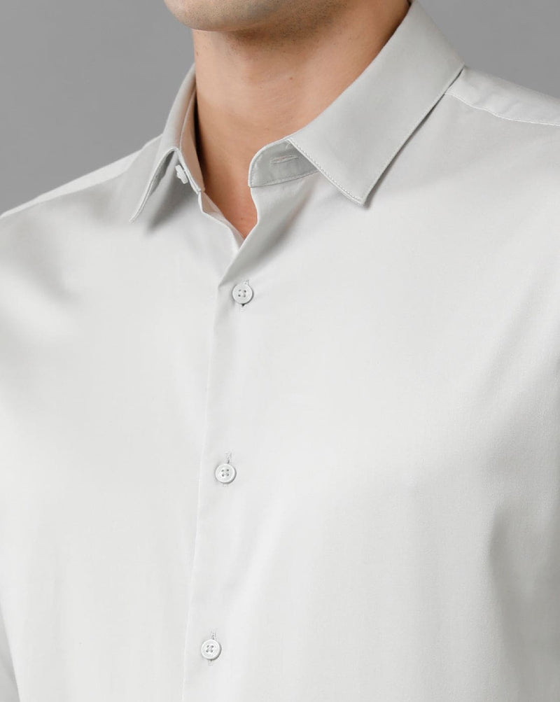 Men's Grey Cotton Stretch Shirt