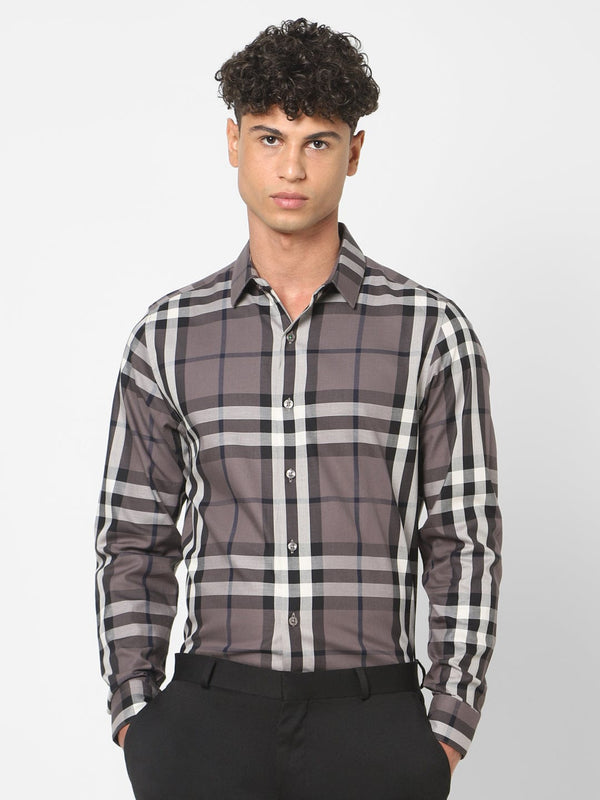 Men's Brown Checks Shirt