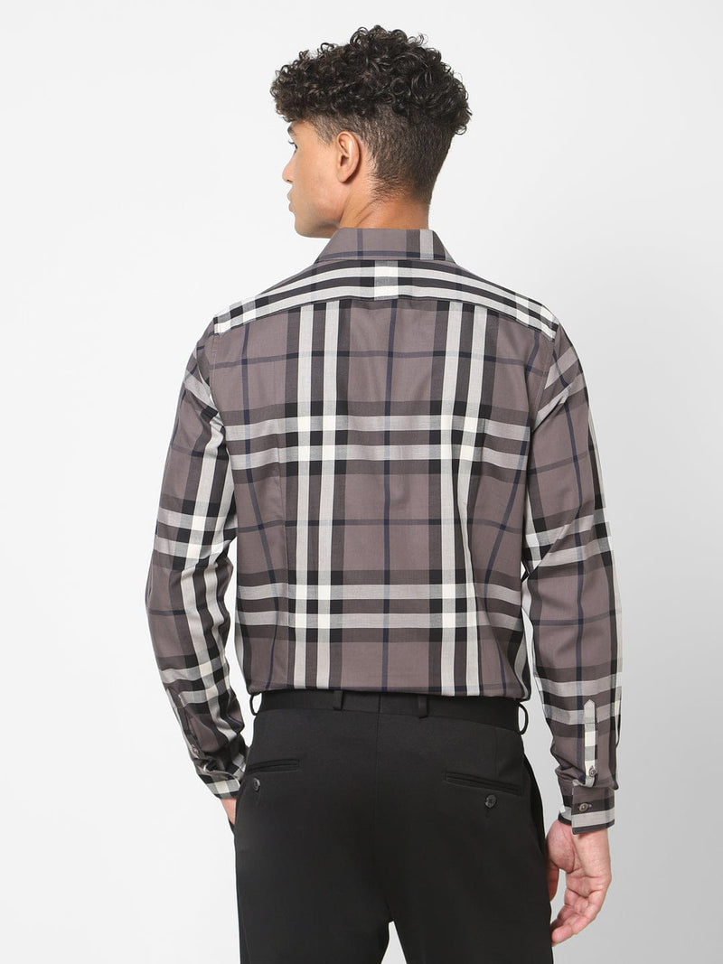 Men's Brown Checks Shirt