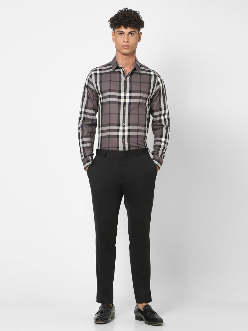 Men's Brown Checks Shirt